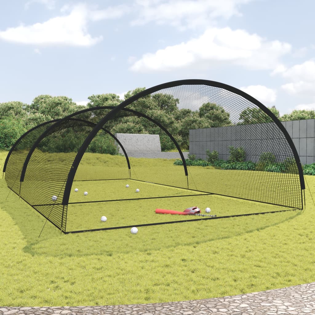 Berkfield Baseball Batting Cage Net Black 900x400x250 cm Polyester