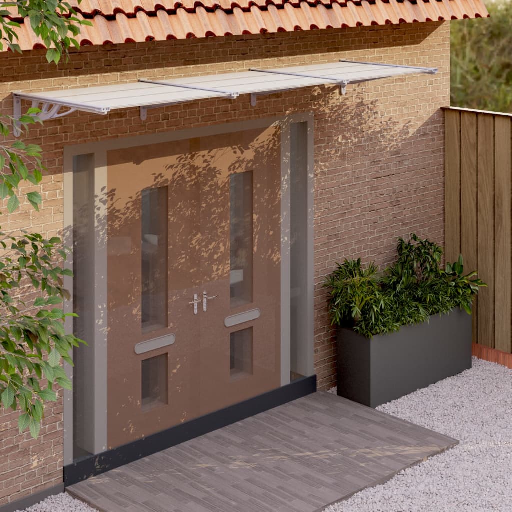 Berkfield Door Canopy Grey and Transparent 297.5x90 cm Polycarbonate