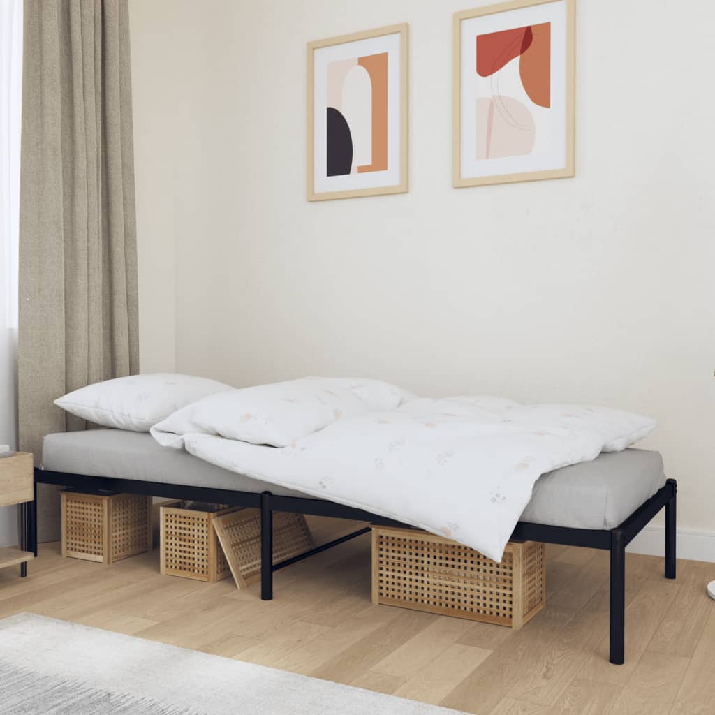 Berkfield Metal Bed Frame Black 75x190 cm 2FT6 Small Single