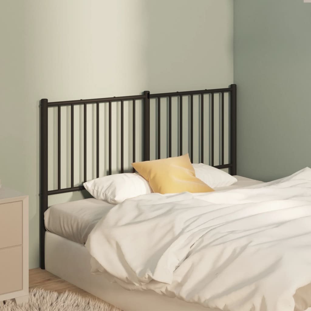 Berkfield Metal Headboard Black 120 cm