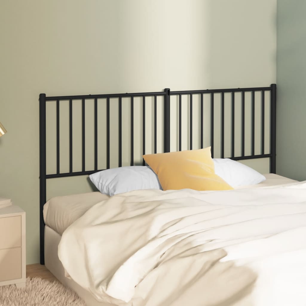 Berkfield Metal Headboard Black 160 cm
