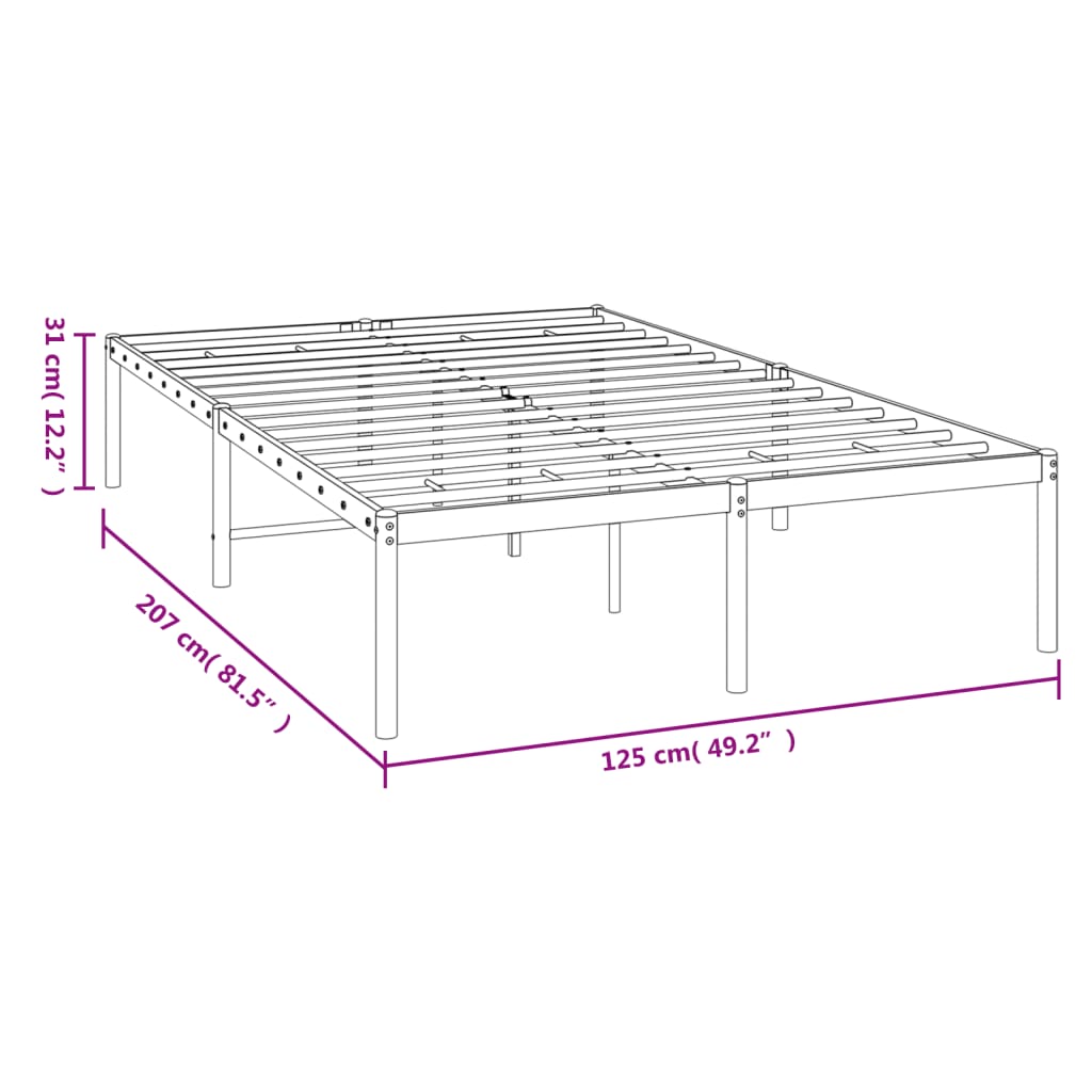 Berkfield Metal Bed Frame White 120x200 cm