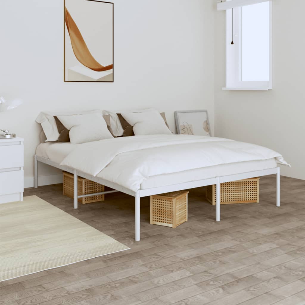 Berkfield Metal Bed Frame White 160x200 cm
