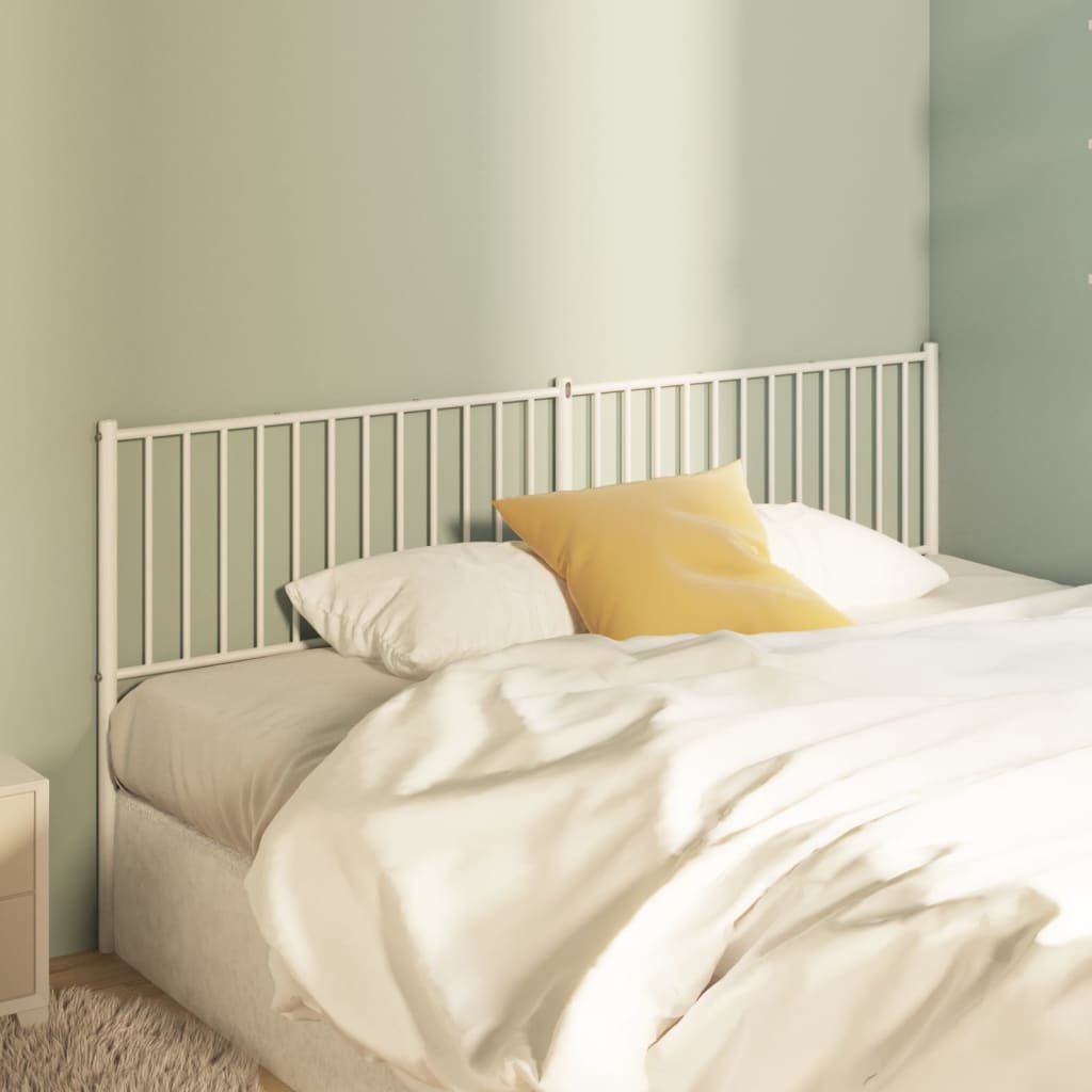 Berkfield Metal Headboard White 193 cm
