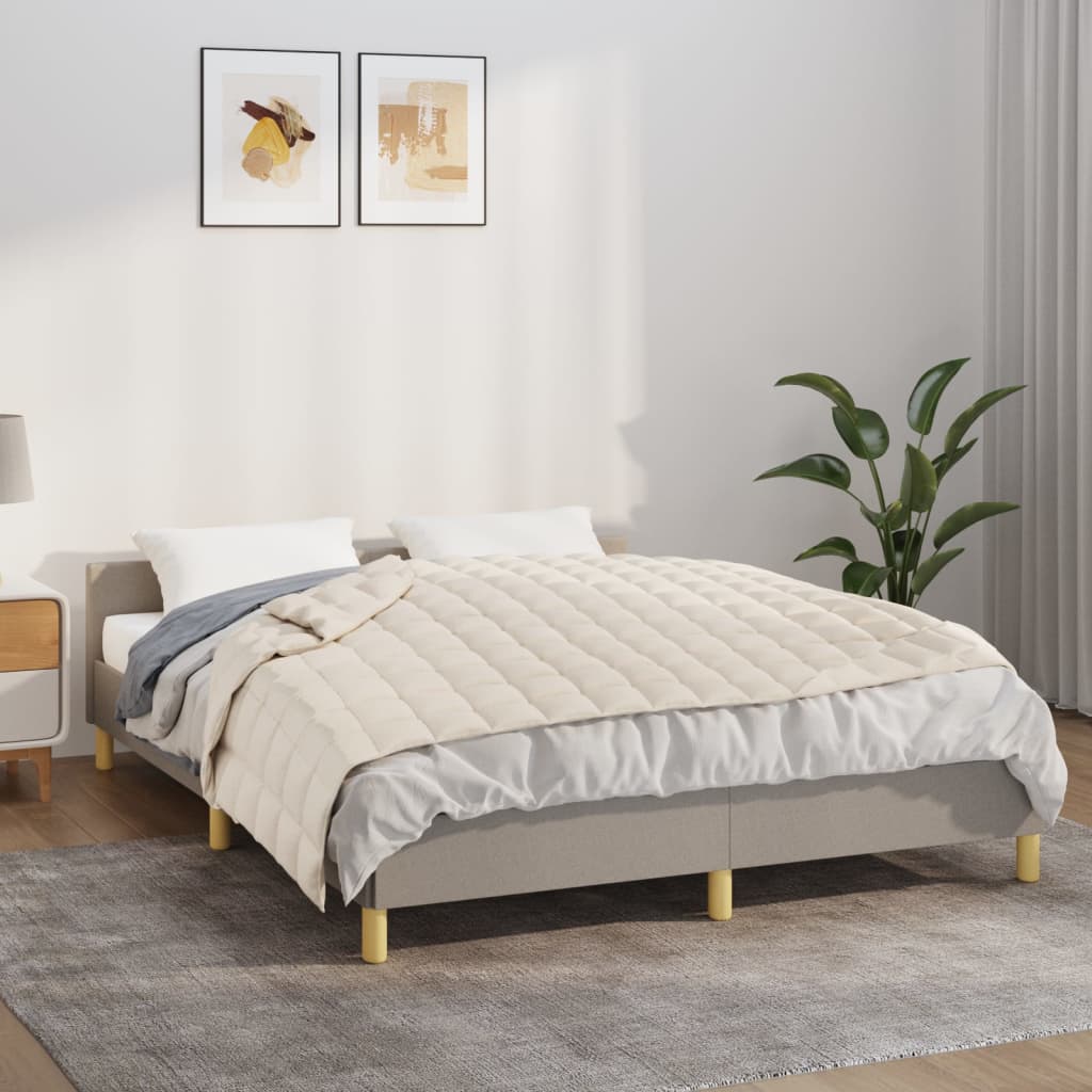 Berkfield Weighted Blanket Light Cream 135x200 cm Single 6 kg Fabric
