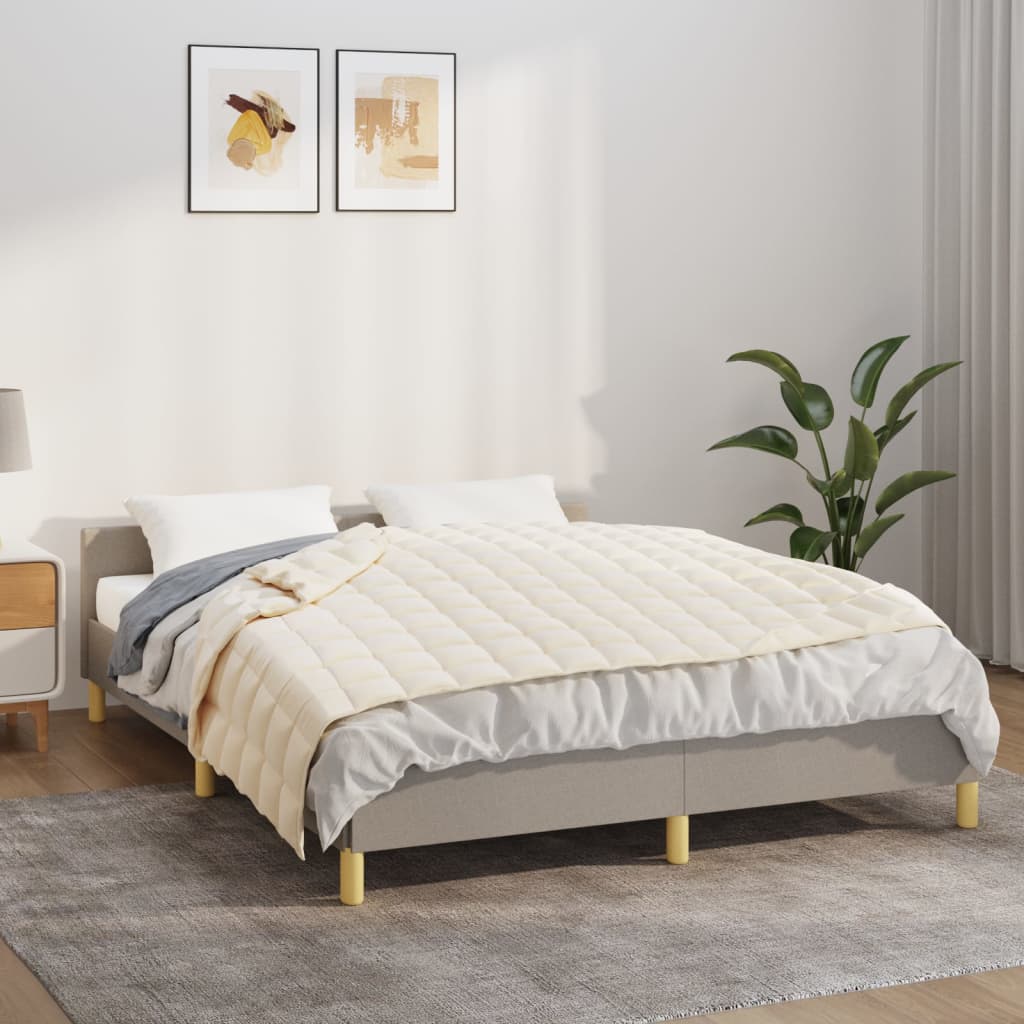 Berkfield Weighted Blanket Light Cream 152x203 cm 7 kg Fabric