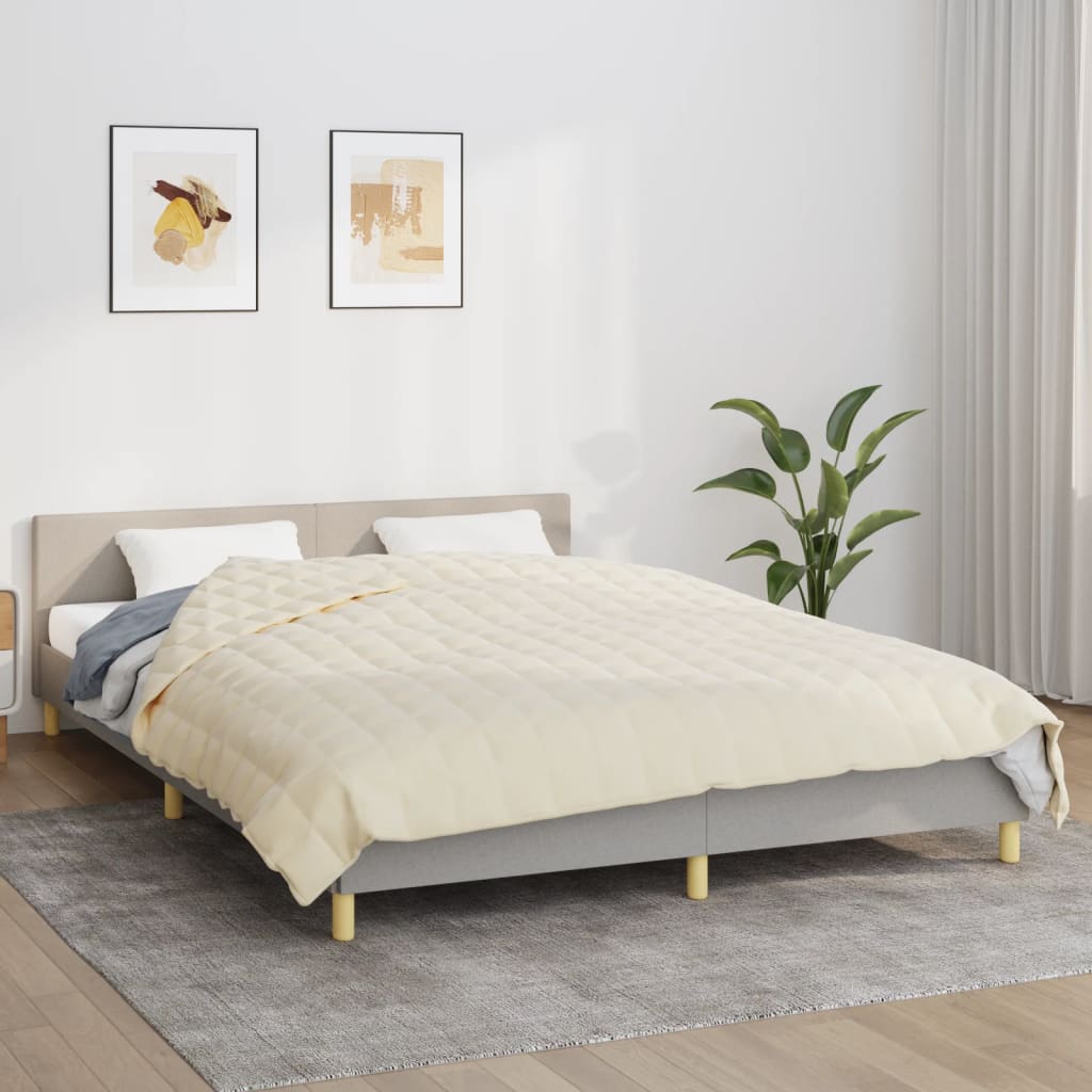 Berkfield Weighted Blanket Light Cream 200x220 cm 9 kg Fabric