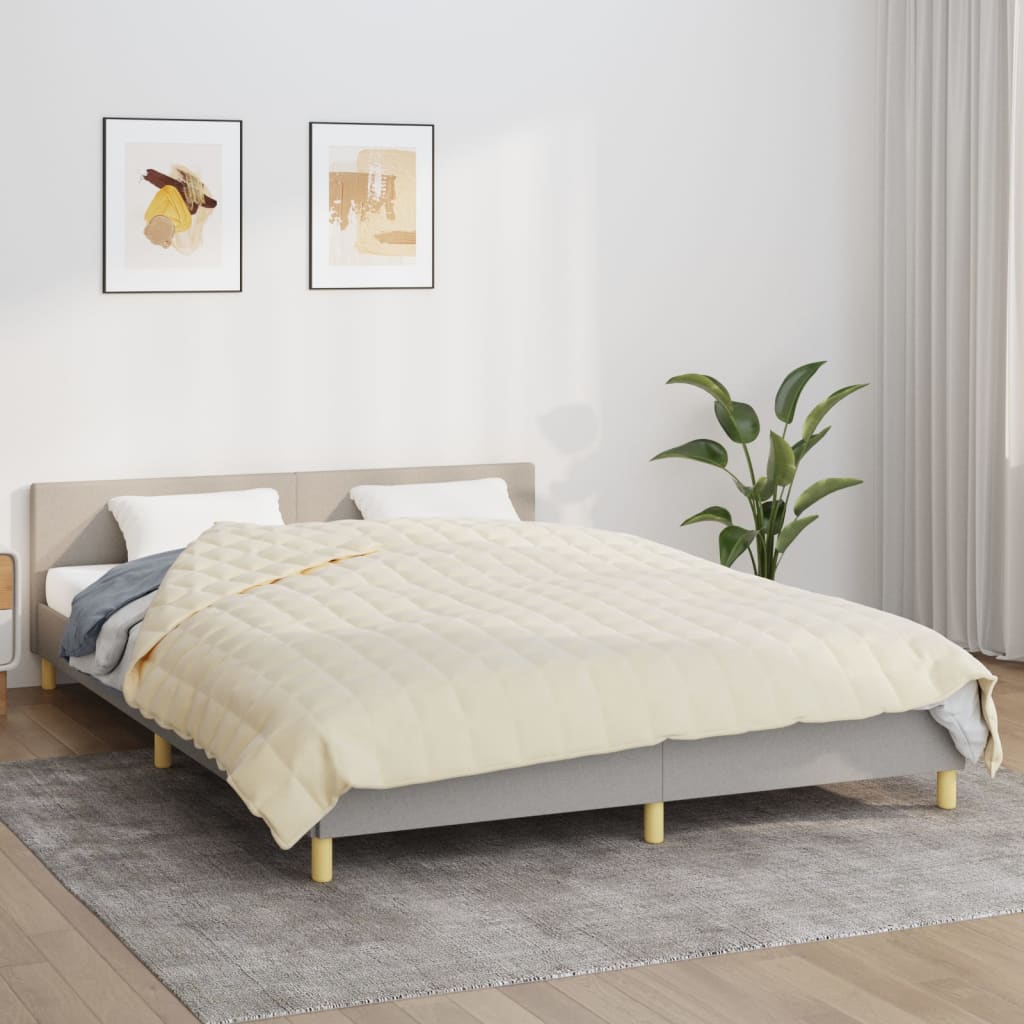 Berkfield Weighted Blanket Light Cream 200x230 cm 13 kg Fabric