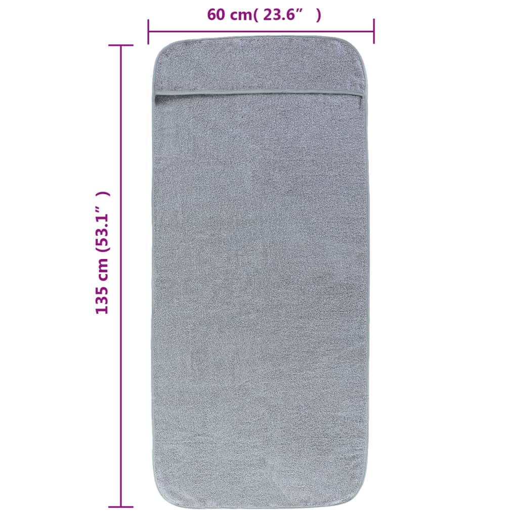 Berkfield Beach Towels 2 pcs Grey 60x135 cm Fabric 400 GSM