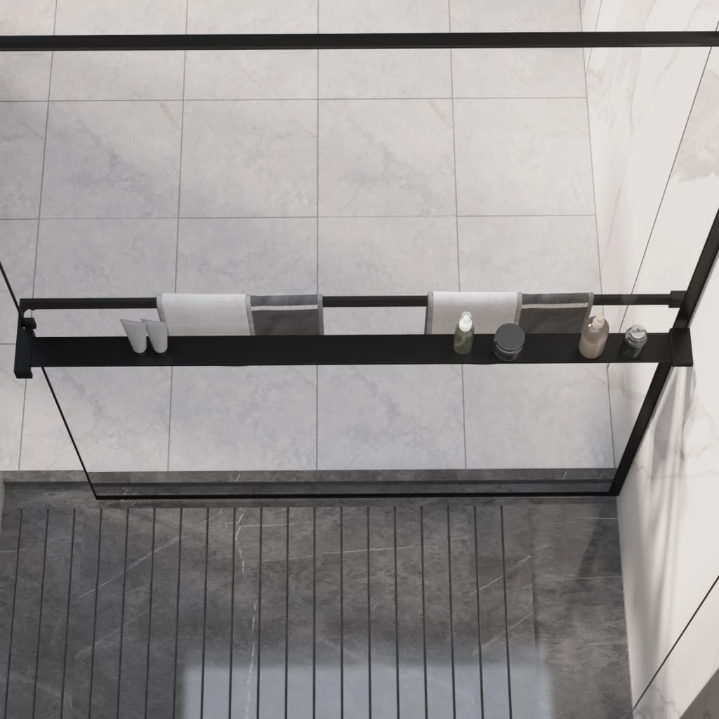 Berkfield Shower Shelf for Walk-in Shower Wall Black 118 cm Aluminium
