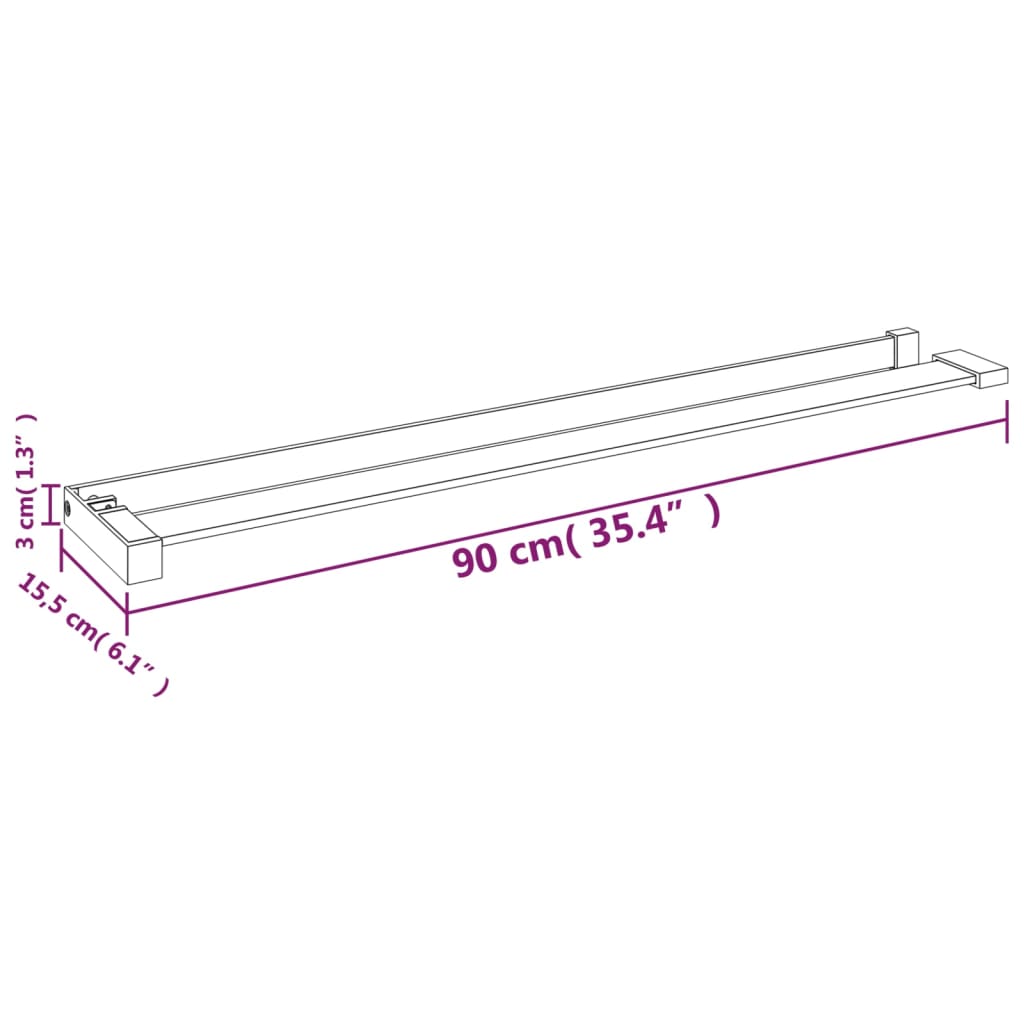 Berkfield Shower Shelf for Walk-in Shower Wall White 90 cm Aluminium