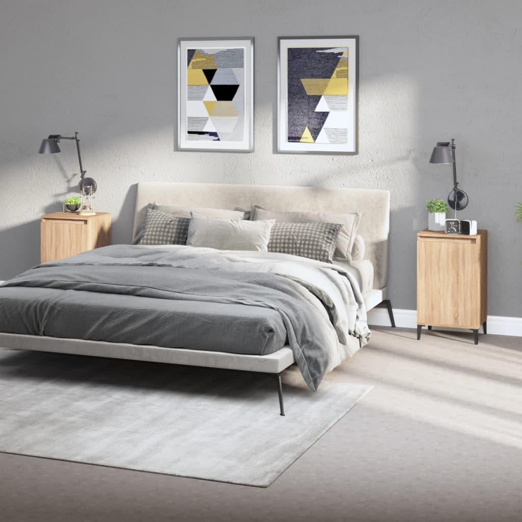 Berkfield Bedside Cabinets 2 pcs Sonoma Oak 40x35x70 cm Engineered Wood