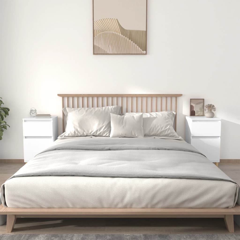 Berkfield Bedside Cabinets 2 pcs White 40x35x70 cm