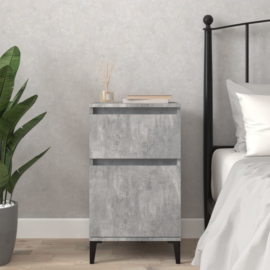 Berkfield Bedside Cabinet Concrete Grey 40x35x70 cm