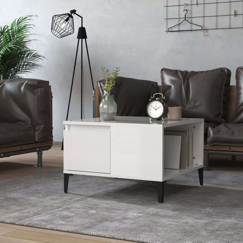 Berkfield Coffee Table High Gloss White 55x55x36.5 cm Engineered Wood