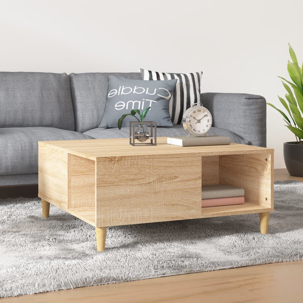 Berkfield Coffee Table Sonoma Oak 80x80x36.5 cm Engineered Wood