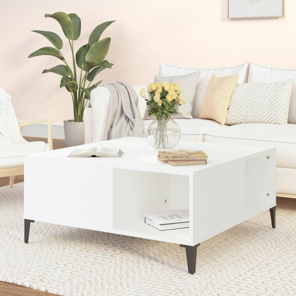 Berkfield Coffee Table White 80x80x36.5 cm Engineered Wood