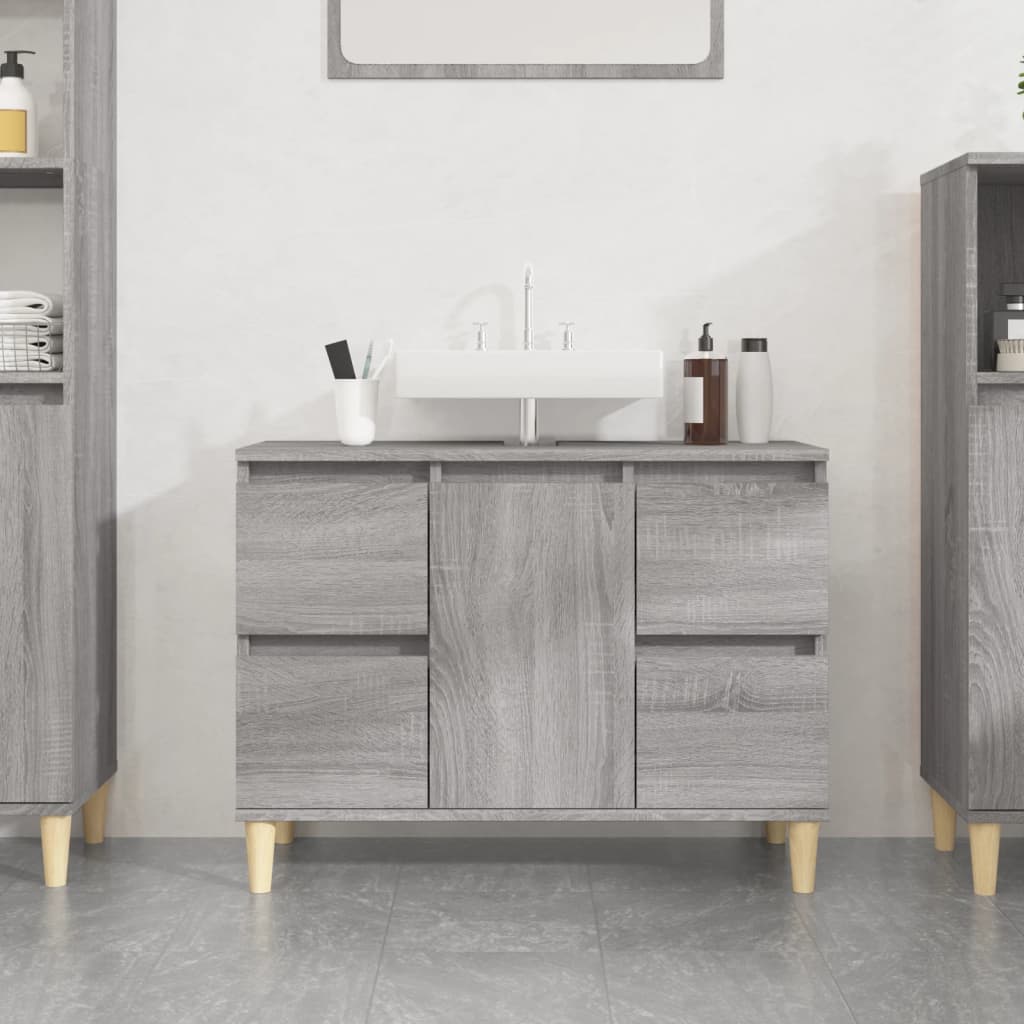 Berkfield Sink Cabinet Grey Sonoma 80x33x60 cm Engineered Wood