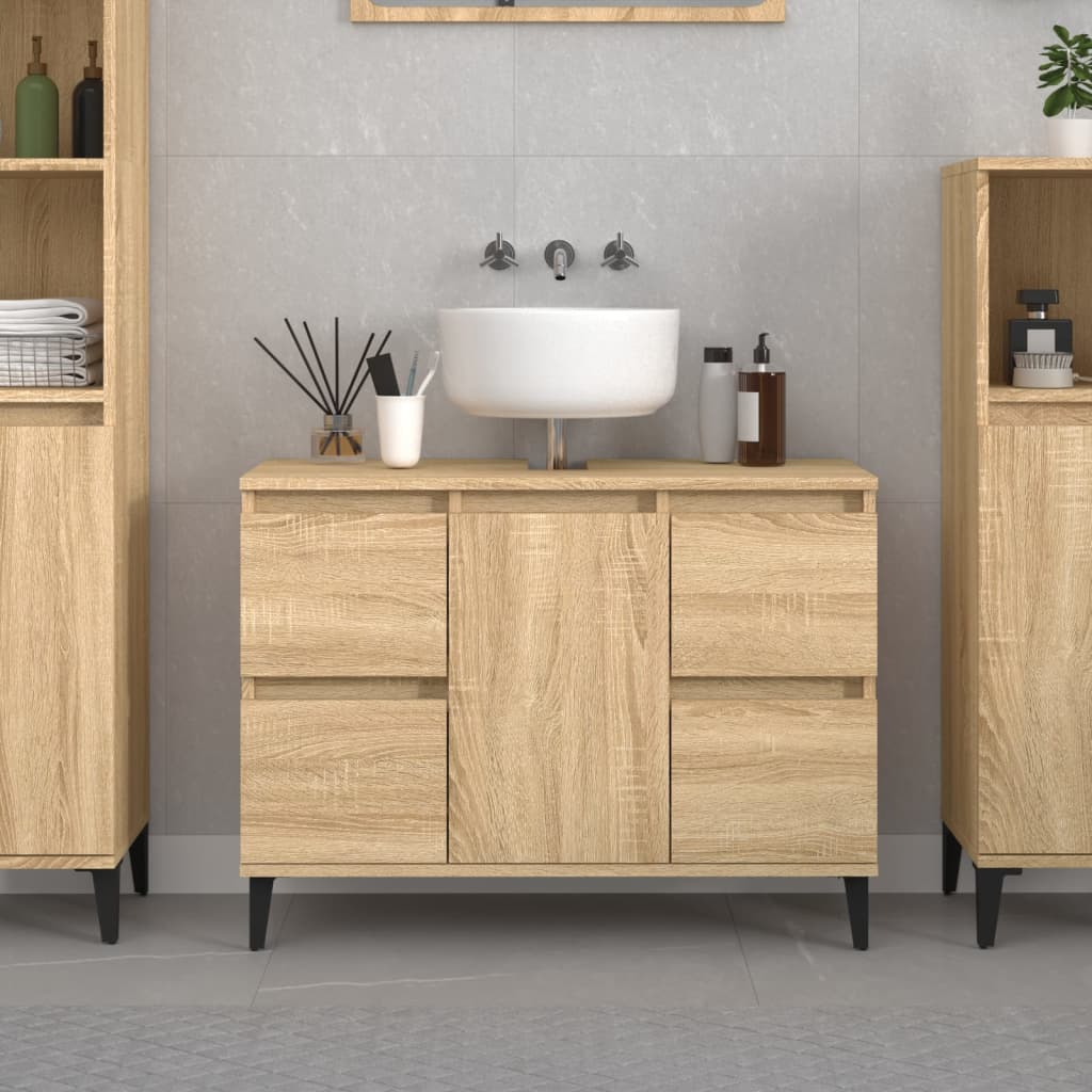 Berkfield Sink Cabinet Sonoma Oak 80x33x60 cm Engineered Wood