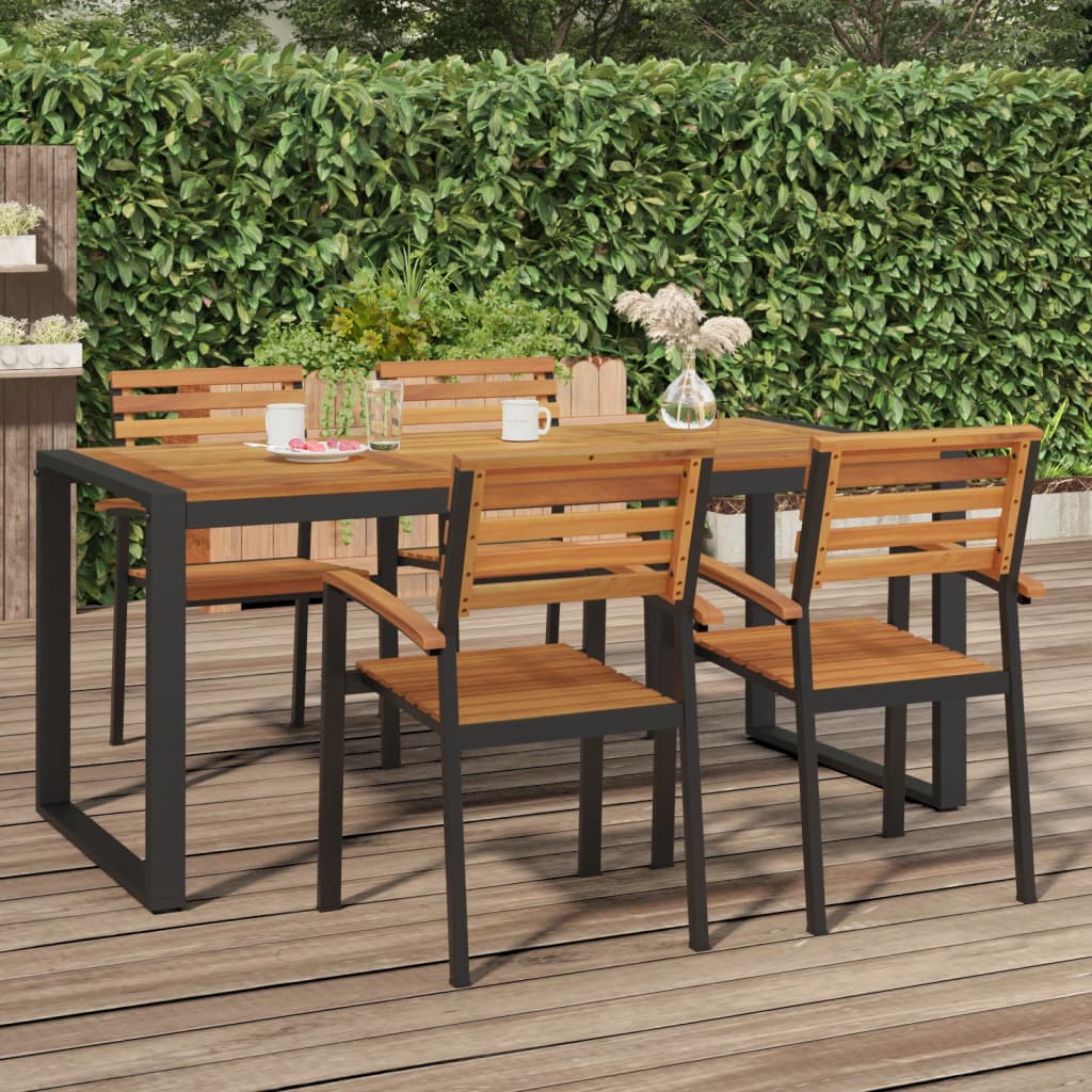 Berkfield Garden Table with U-shaped Legs 180x90x75 cm Solid Wood Acacia