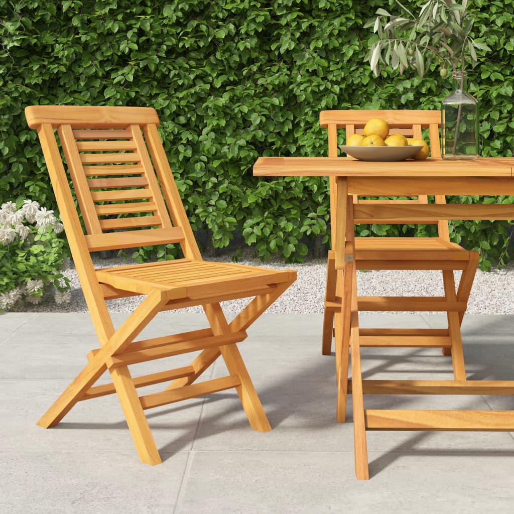 Berkfield Folding Garden Chairs 2 pcs 47x63x90 cm Solid Wood Teak
