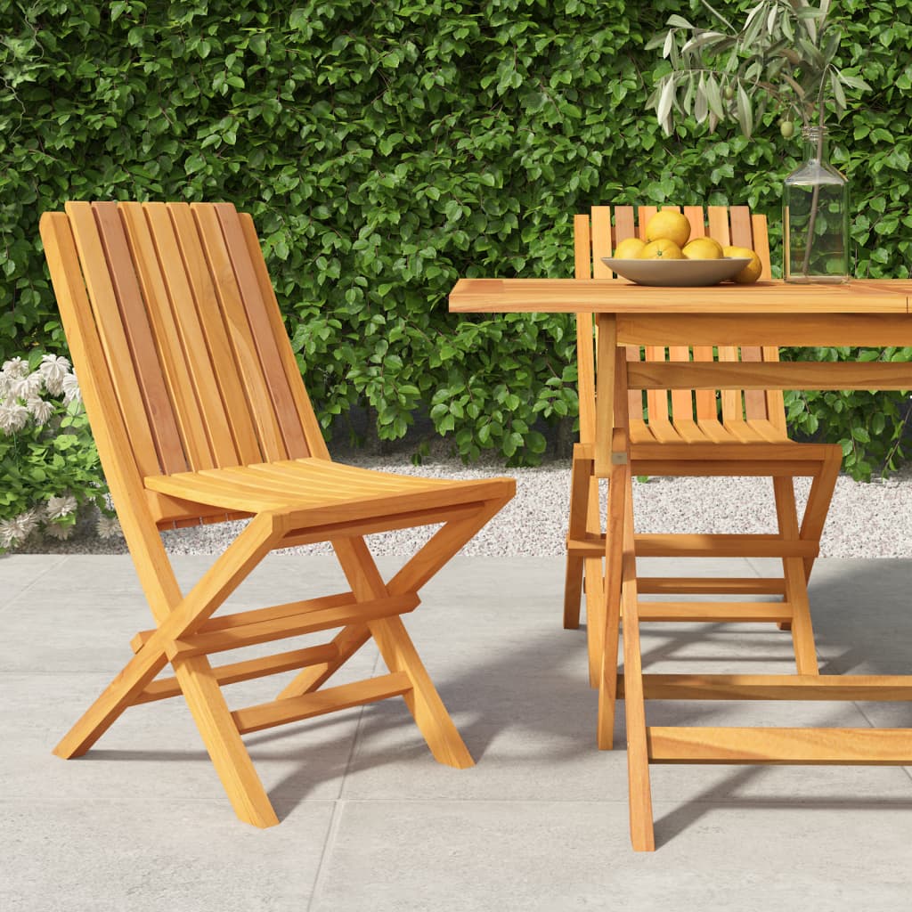 Berkfield Folding Garden Chairs 2 pcs 47x47x89 cm Solid Wood Teak