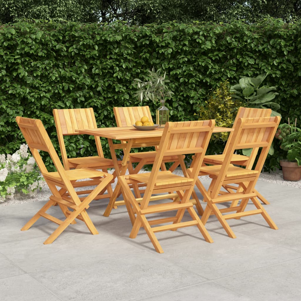 Berkfield 7 Piece Garden Dining Set Solid Wood Teak