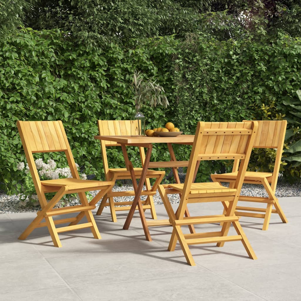 Berkfield Folding Garden Chairs 4 pcs 47x61x90 cm Solid Wood Teak