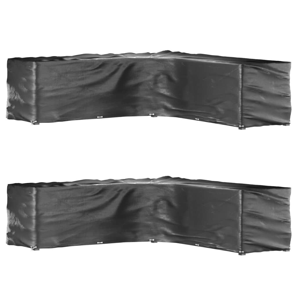 Berkfield L-Shaped Garden Furniture Covers 2 pcs 20 Eyelets 300x300x90 cm
