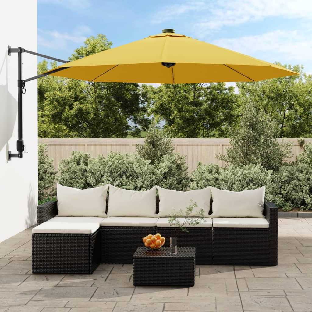 Berkfield Wall-mounted Parasol Yellow 290 cm