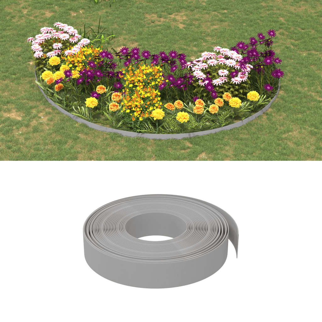 Berkfield Garden Edgings 3 pcs Grey 10 m 10 cm Polyethylene