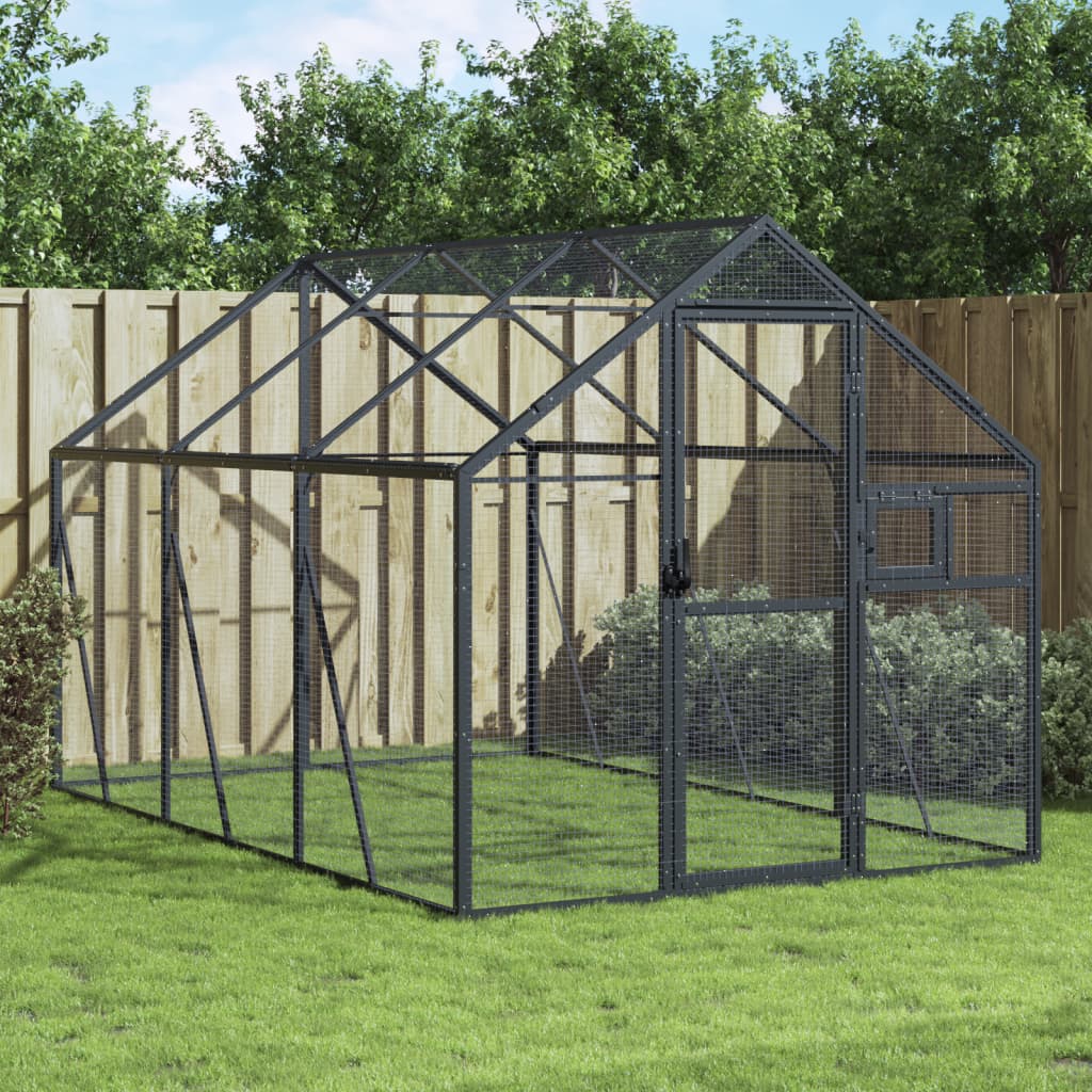 Berkfield Aviary Anthracite 1.79x3x1.85 m Aluminium