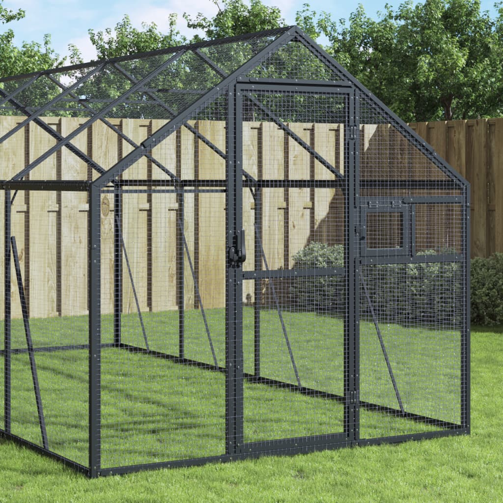 Berkfield Aviary Anthracite 1.79x8x1.85 m Aluminium
