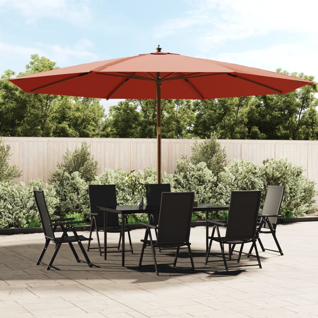 Berkfield Garden Parasol with Wooden Pole Terracotta 400x273 cm