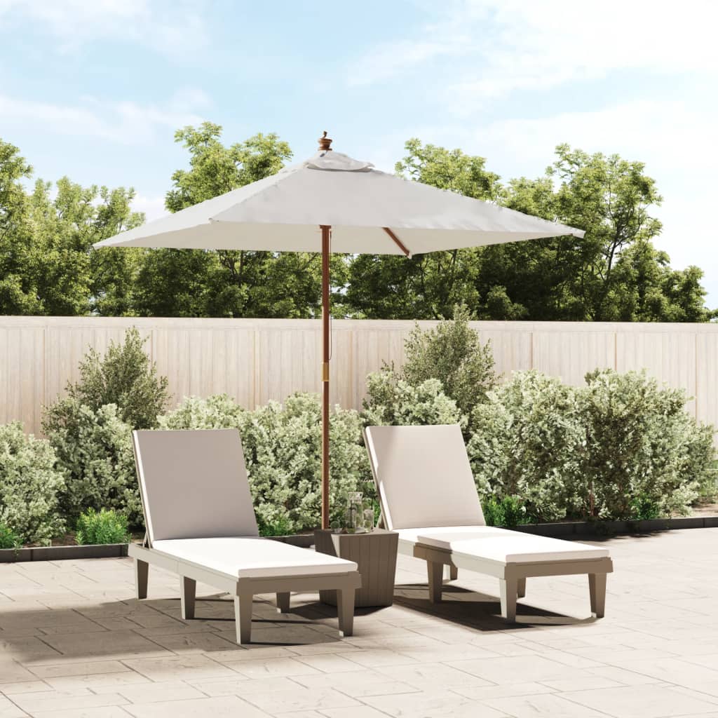 Berkfield Garden Parasol with Wooden Pole Sand 198x198x231 cm