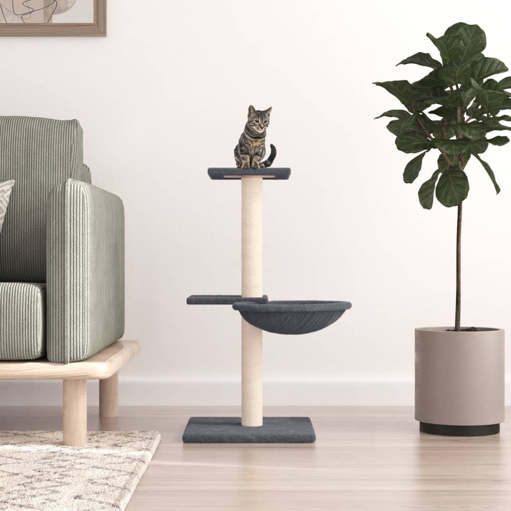 Berkfield Cat Tree with Sisal Scratching Posts Dark Grey 72 cm
