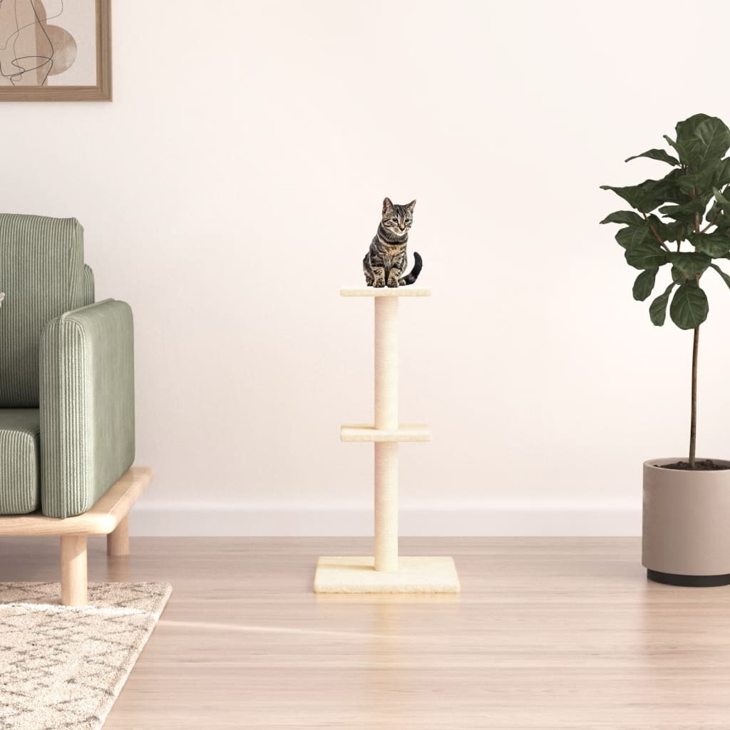 Berkfield Cat Tree with Sisal Scratching Posts Cream 73 cm