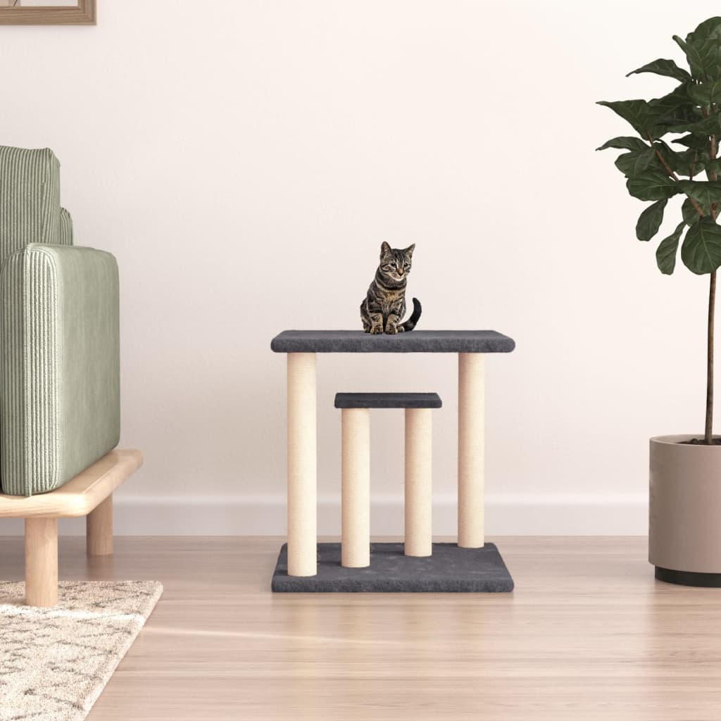 Berkfield Cat Scratching Posts with Platforms Dark Grey 50 cm