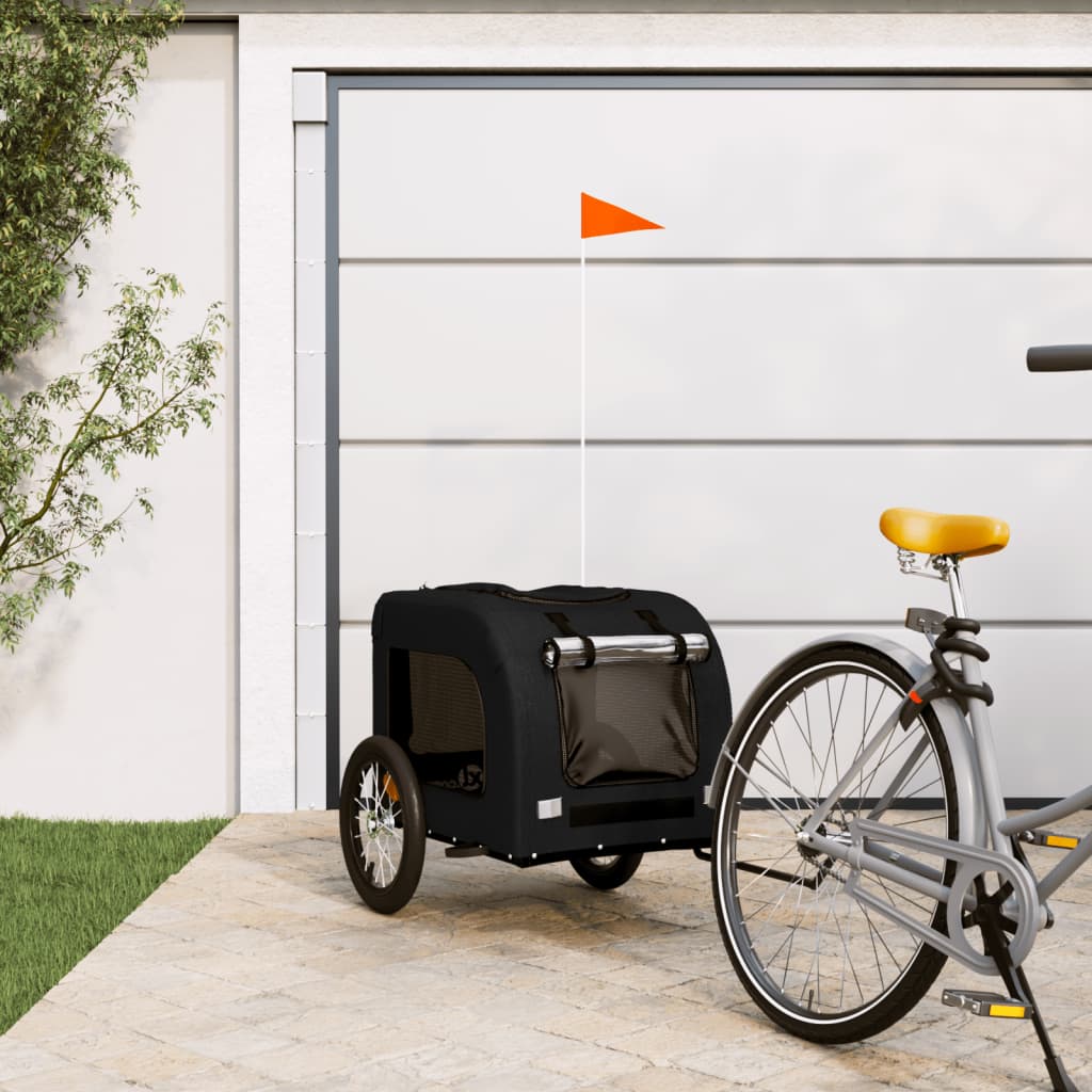 Berkfield Dog Bike Trailer Black Oxford Fabric and Iron