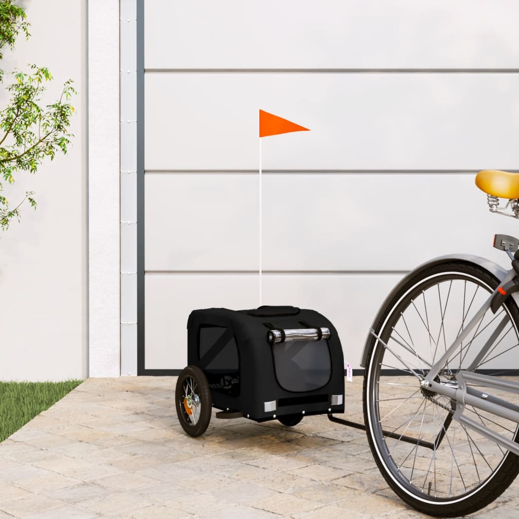 Berkfield Dog Bike Trailer Black Oxford Fabric and Iron