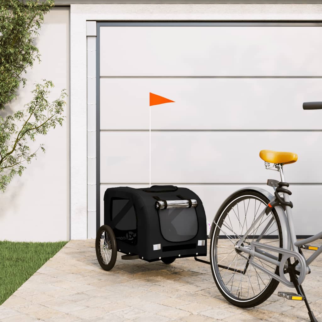 Berkfield Dog Bike Trailer Black Oxford Fabric and Iron