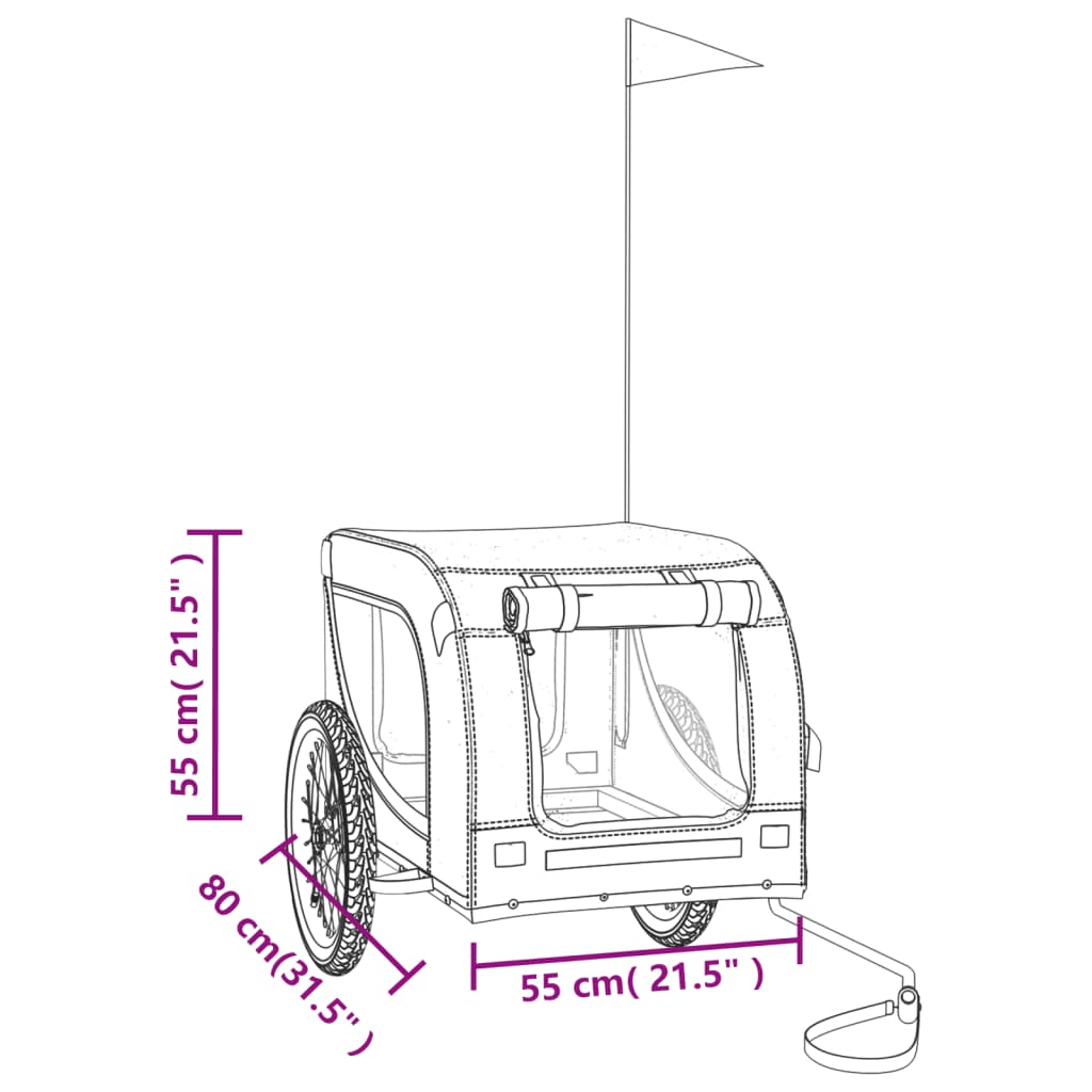 Berkfield Dog Bike Trailer Green and Black Oxford Fabric and Iron