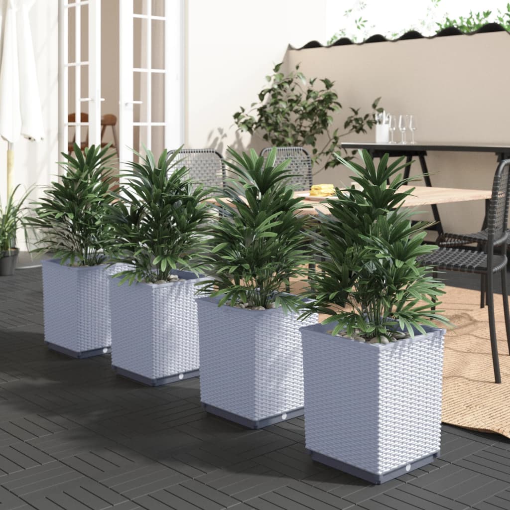 Berkfield Planters 4 pcs Light Grey 30x30x37 cm Polypropylene