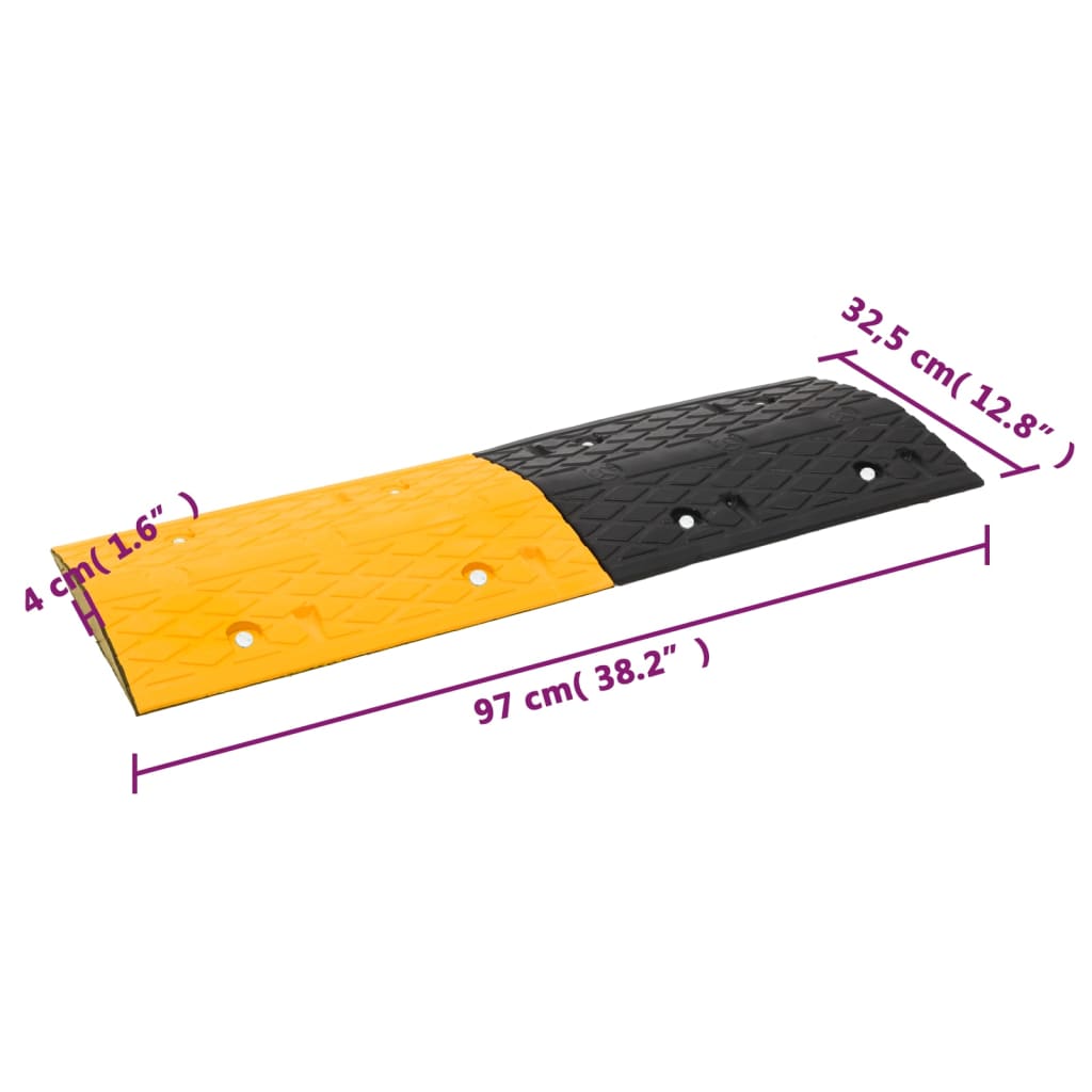 Berkfield Speed Hump 2 pcs Yellow&Black 97x32.5x4 cm Rubber