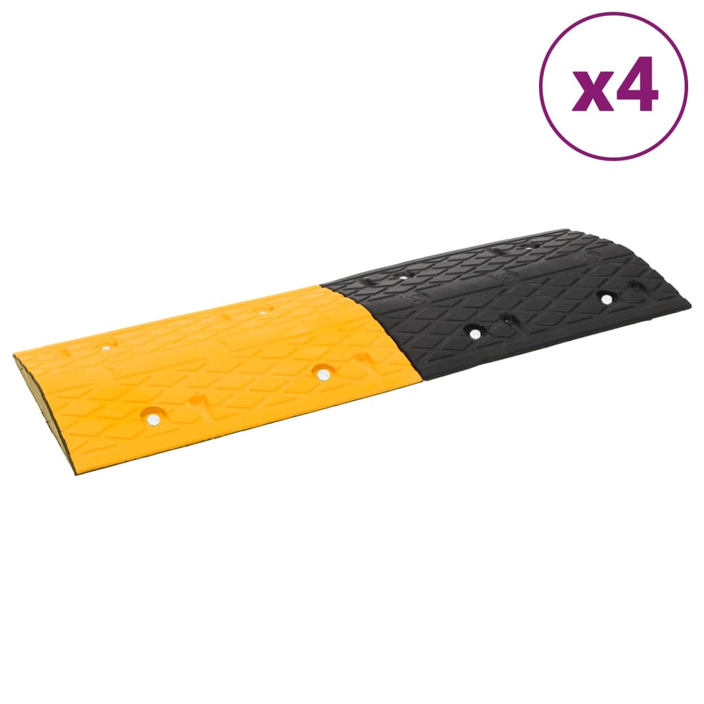 Berkfield Speed Hump 4 pcs Yellow&Black 97x32.5x4 cm Rubber