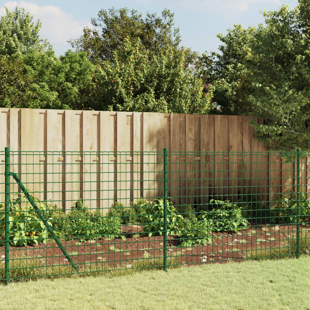 Berkfield Wire Mesh Fence with Flange Green 1x25 m