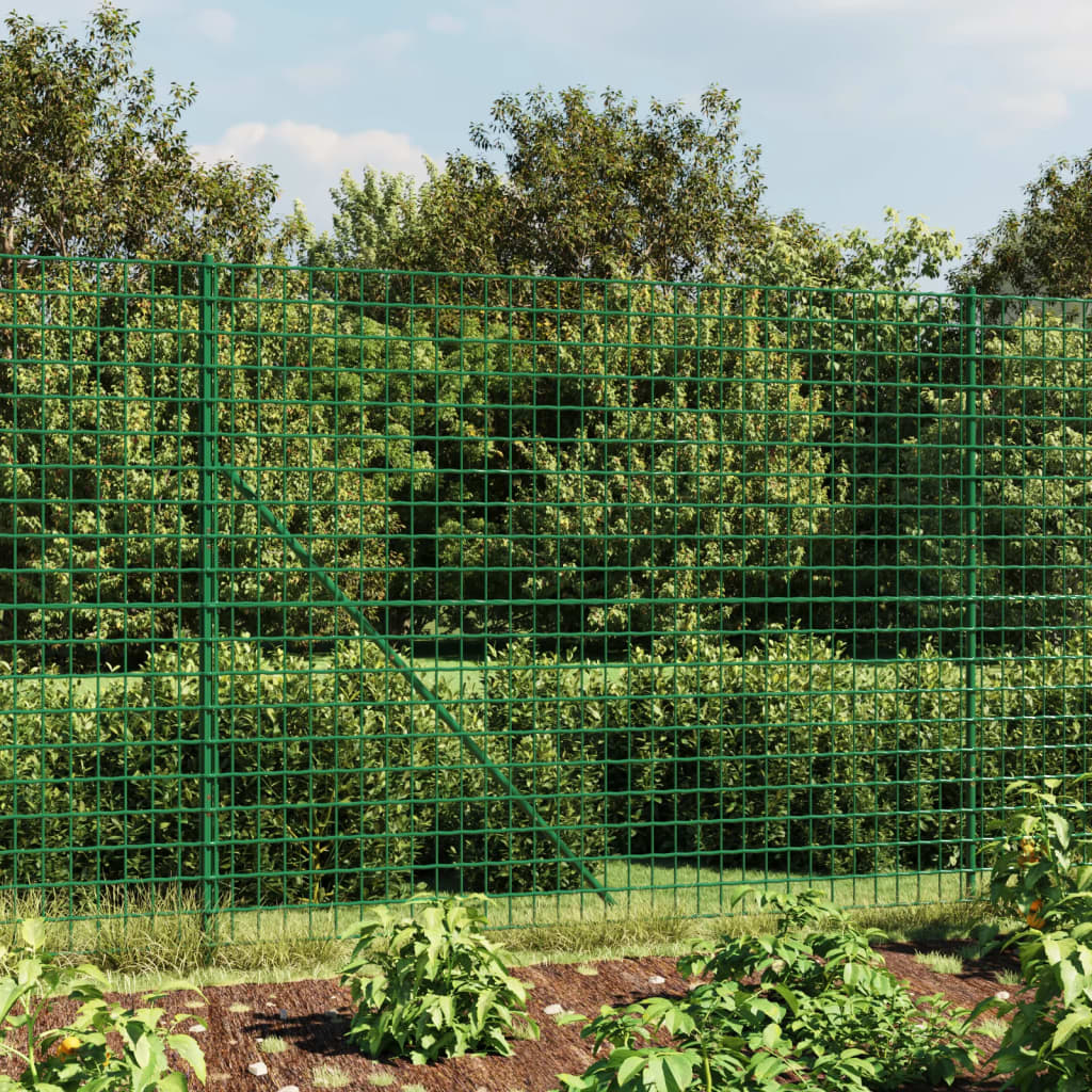 Berkfield Wire Mesh Fence with Flange Green 2.2x10 m