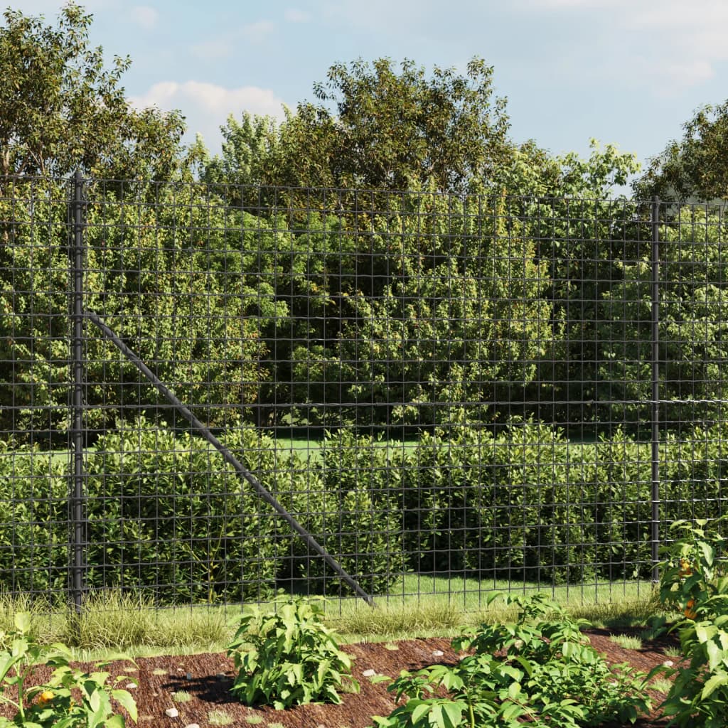 Berkfield Wire Mesh Fence with Flange Anthracite 1.4x25 m