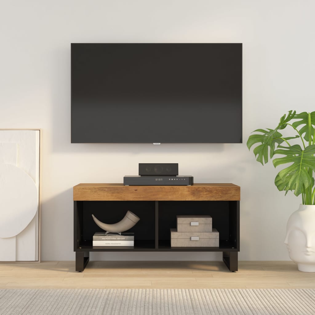 Berkfield TV Cabinet 85x33x43.5 cm Solid Wood Mango