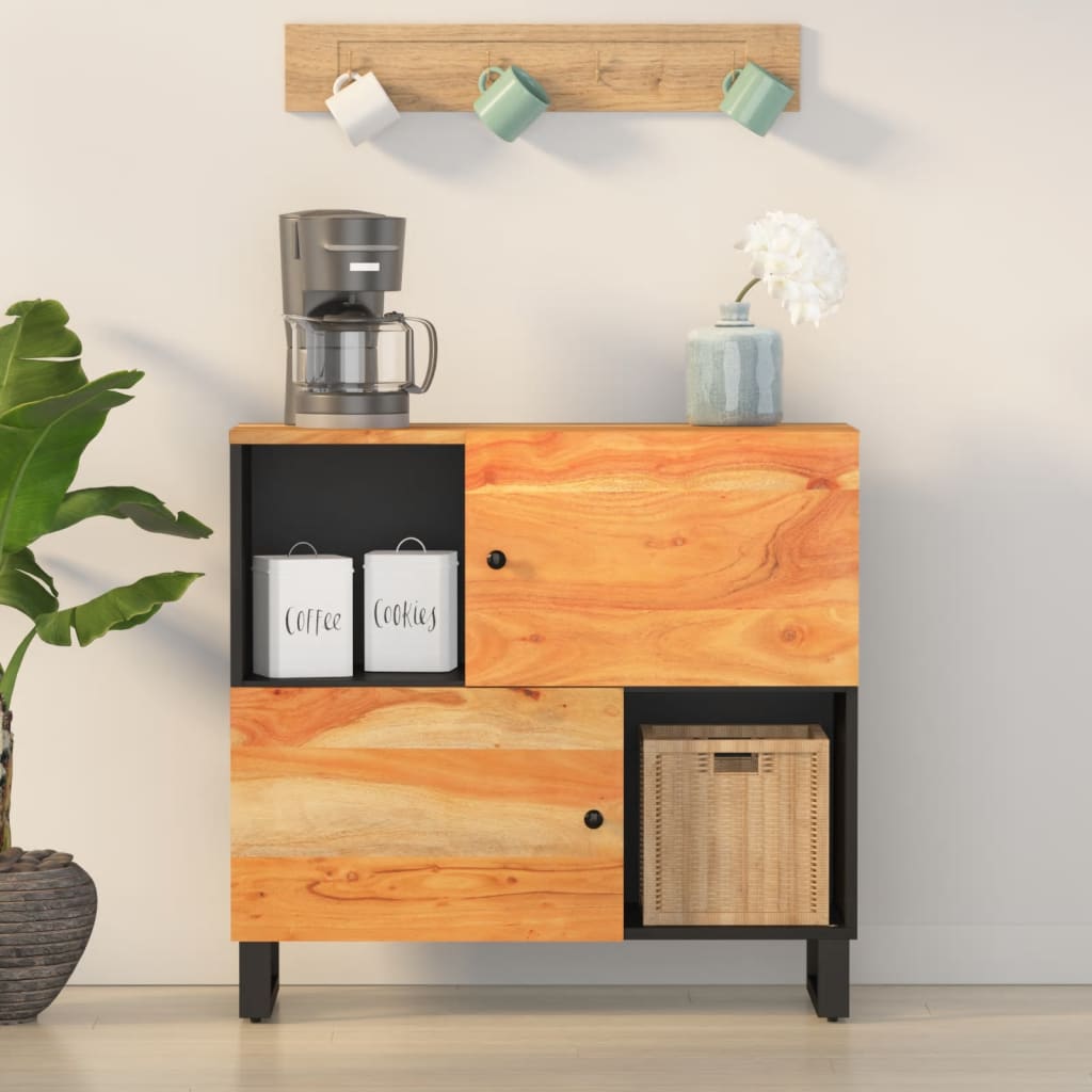 Berkfield Sideboard with 2 Doors 80x33x75 cm Solid Wood Acacia